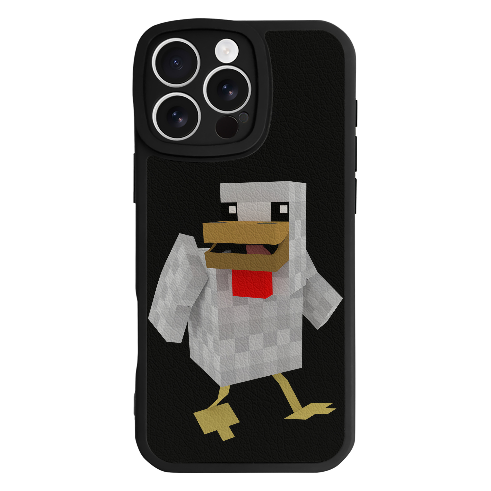 （画像用） マインクラフト ブロックの世界 Minecraft MC Block world 【iPhone 16シリーズ対応】シリコンスマホケース（レザー調） 材質：シリコン